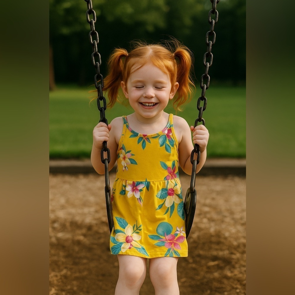 Old Navy Yellow Floral Kids Dress